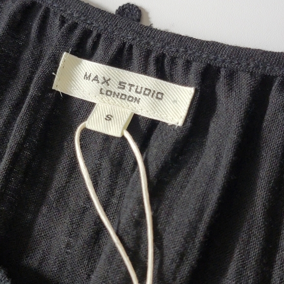 Max Studio Maxi Tiered Black Dress Womens Size Small Sleeveless Pockets New - Picture 4 of 14